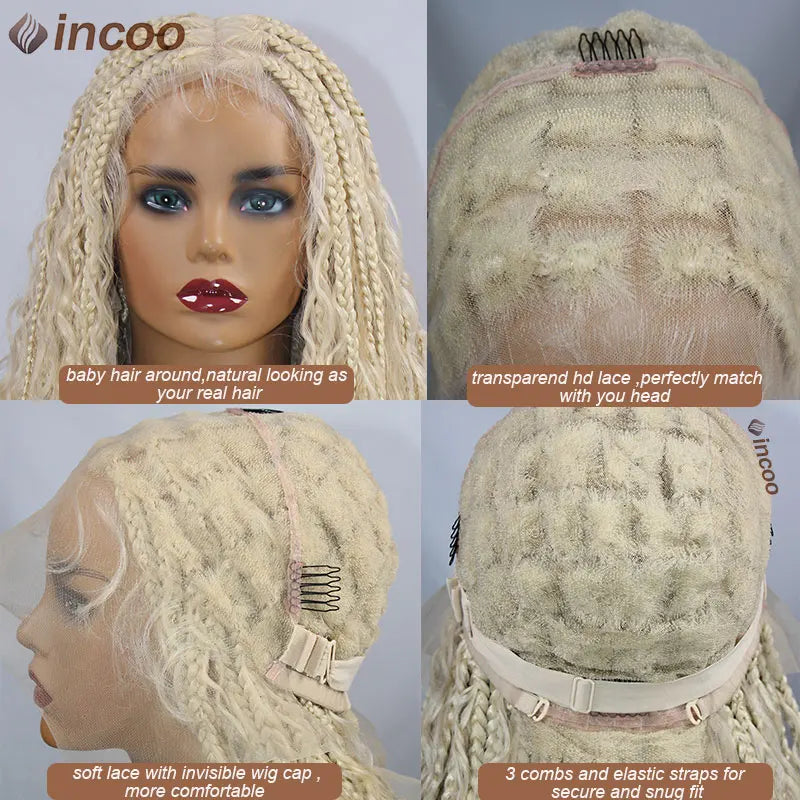 613 Blonde Bohemian Box Braids Wigs Full Lace