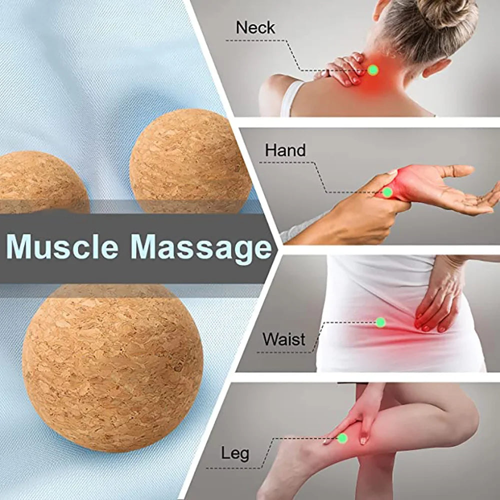Natural Cork Massage Ball Fascia Peanut Ball Yoga