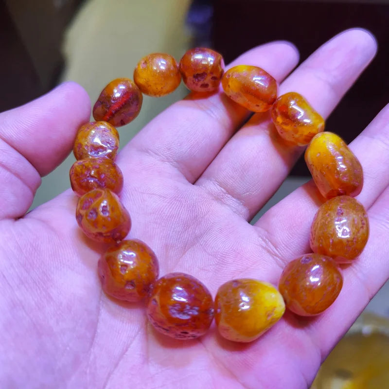 Natural Raw Amber Bracelet Men Women Healing Gemstone