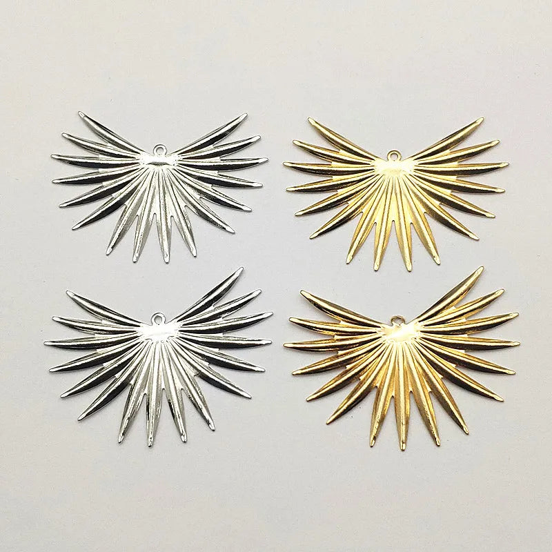 New Arrival!43x32mm50pcs Brass Pendants Copper Feather Charm