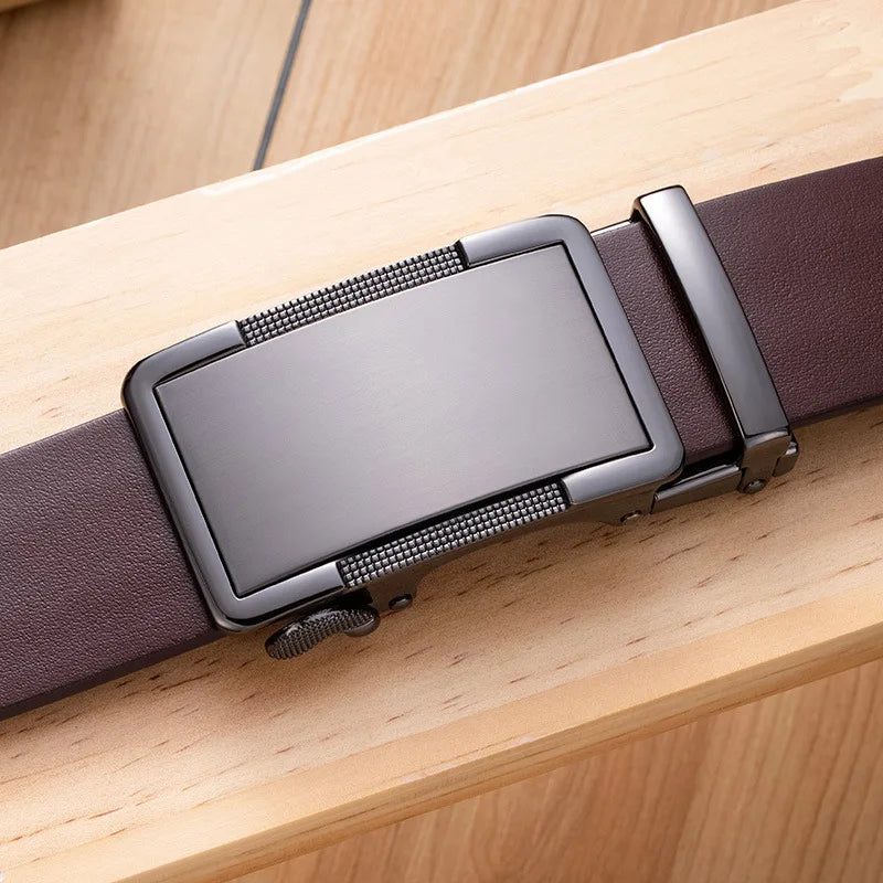 BISON DENIME Male Belts Automatic Alloy Buckle Business