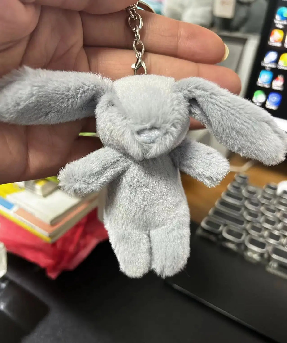 Stuffed Animals Cute Cartoon Rabbit Keychain Love Pompom