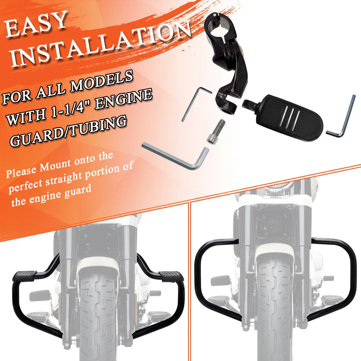 1.25" Adjustable Highway Pegs for Harley Touring & Sportster