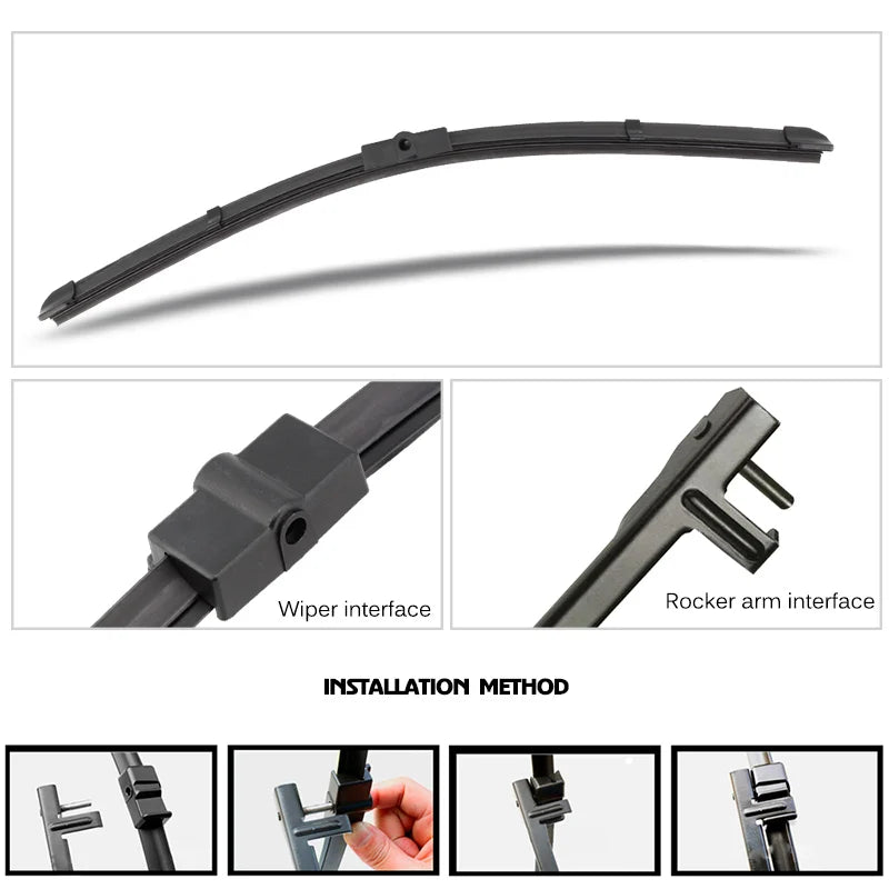 BROSHOO Wiper Front Rear Wiper Blades Set
