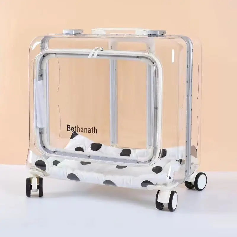 Lightweight Transparent Pet Trolley Case, Beauty Case, Professional