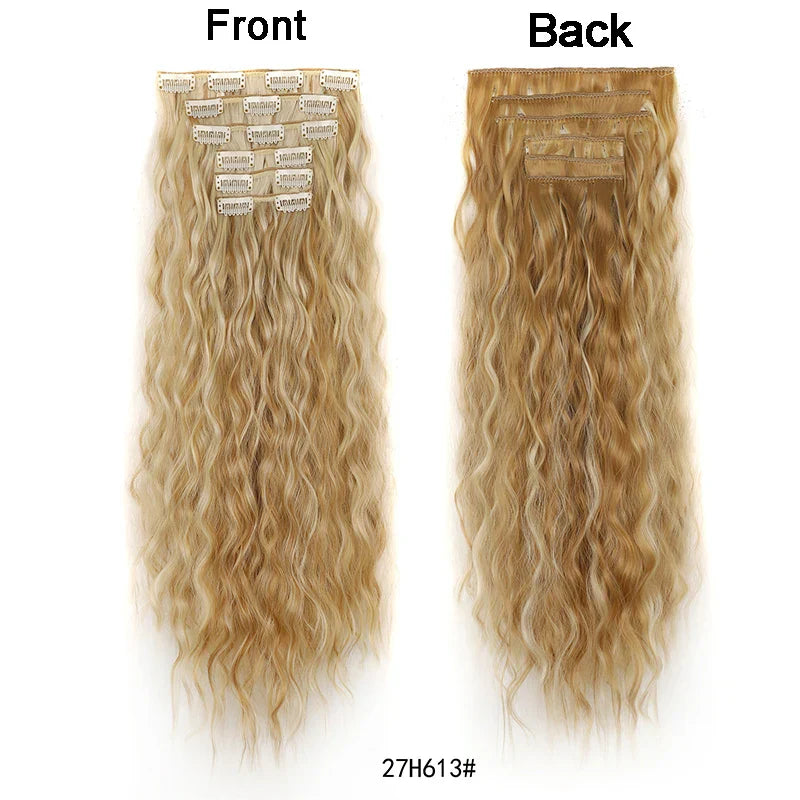 Long Curl Wave Clip In Hair Extensions 6Pcs/Set