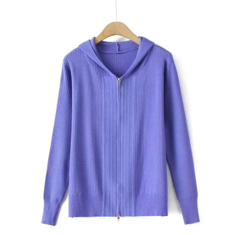 Plus Size Cardigan Women 2023 Spring Summer Zipper