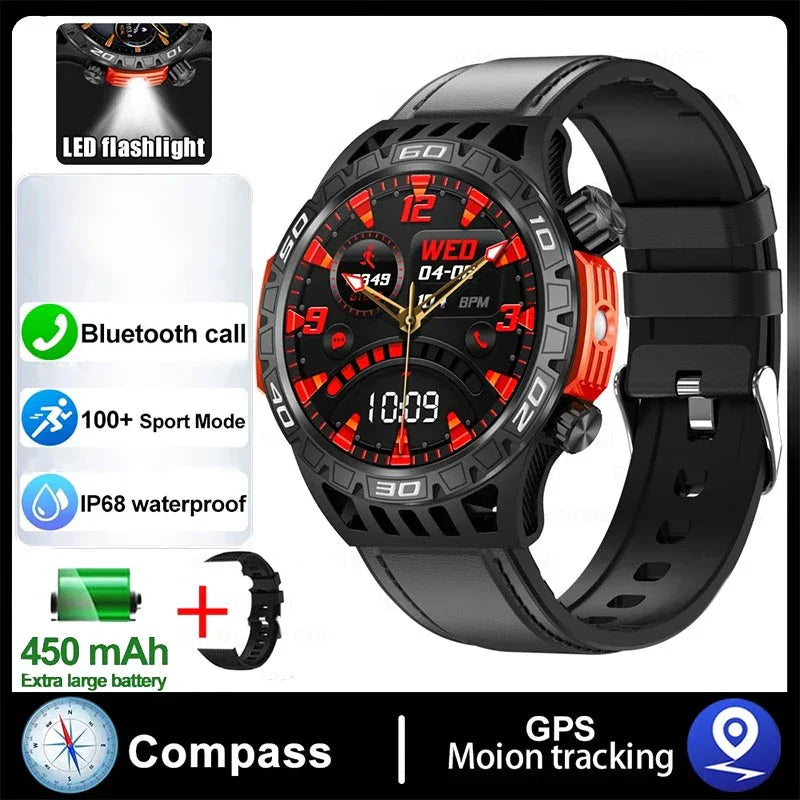 2024 New Smart Watch Men Outdoor Military Sports