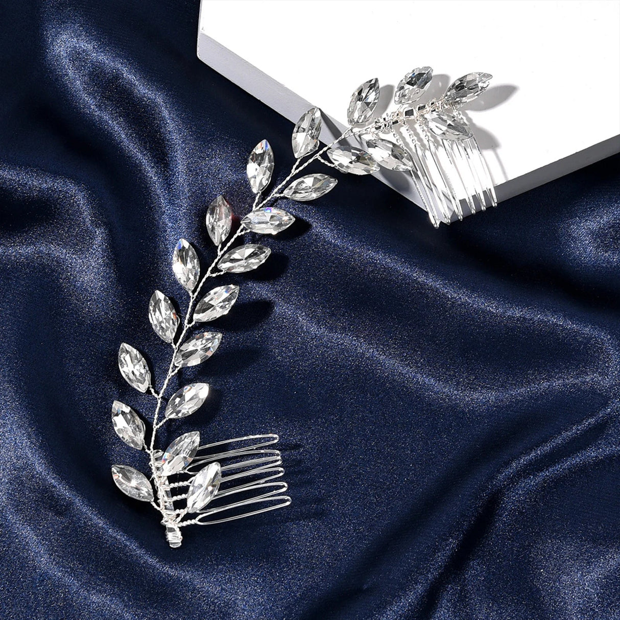 Silver Color Flower Hair Comb Clip Girls Handmade