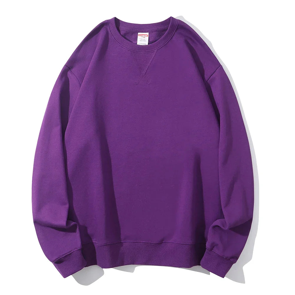 Autumn Winter 380g Cotton Heavy Hoodie Round Neck