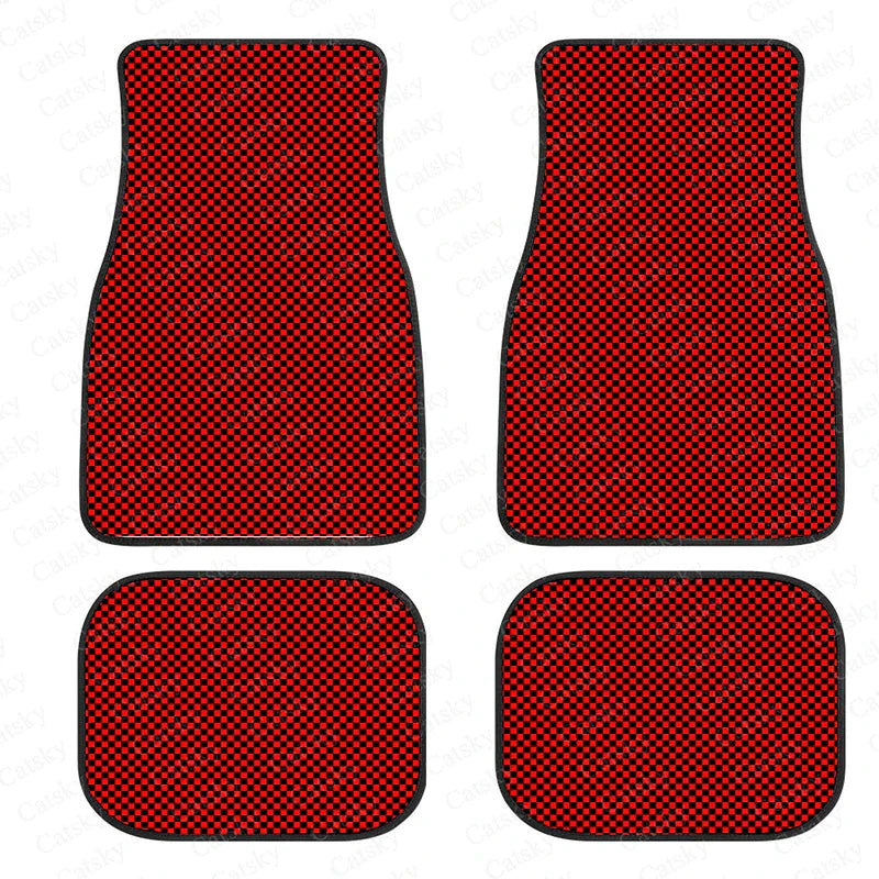 Checkerboard Car Mats Auto Parts Rubber Floor Mats