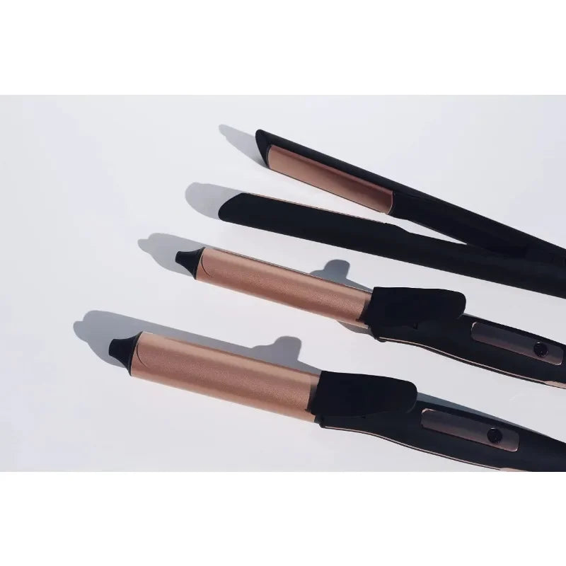 HAOYUNMA hair styling Ceramic 3-In-One Flat Iron for Straightening, Waving & Curling,hair straightener brush electric