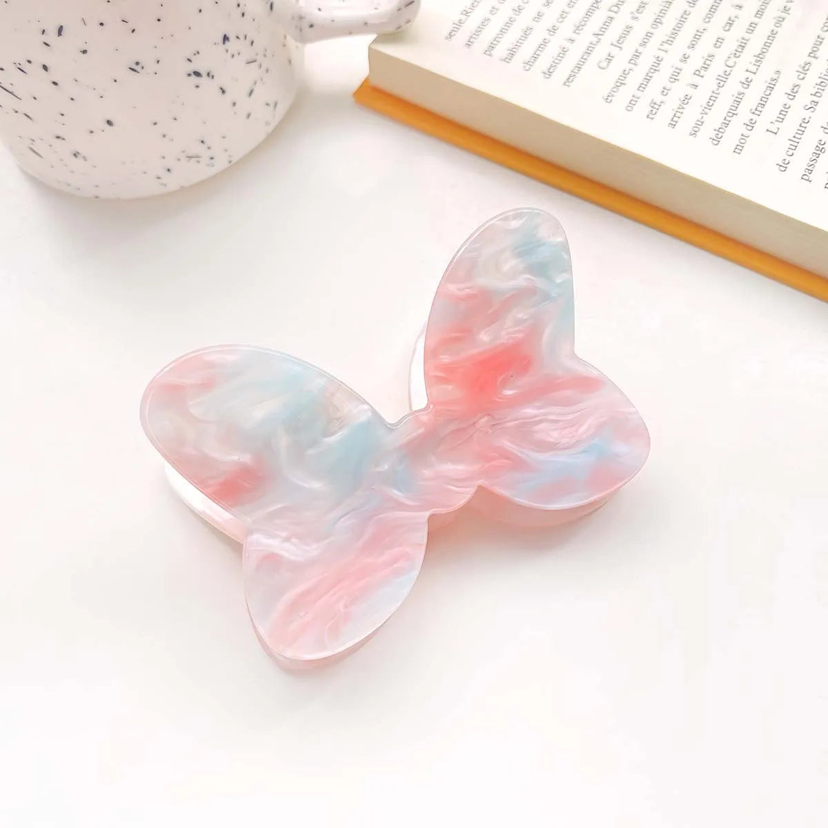 Muweordy Cartoon Bowknot Acrylic Hair Claw for Women