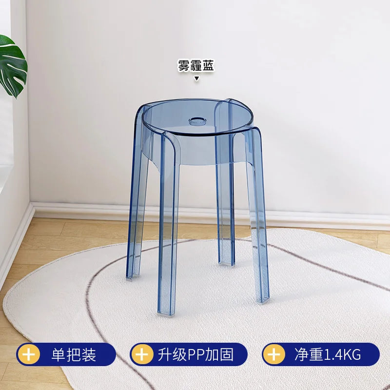 Transparent Plastic Stool Household Thickened Acrylic High Stool