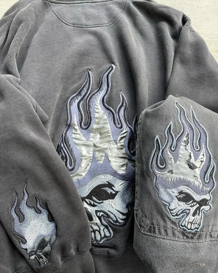 JNCO Hoodie Y2K Retro Hip Hop Skull Graphic