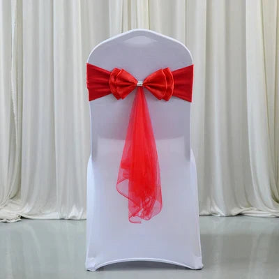 Spandex Lycra Chair Band Back Satin Bow Swag
