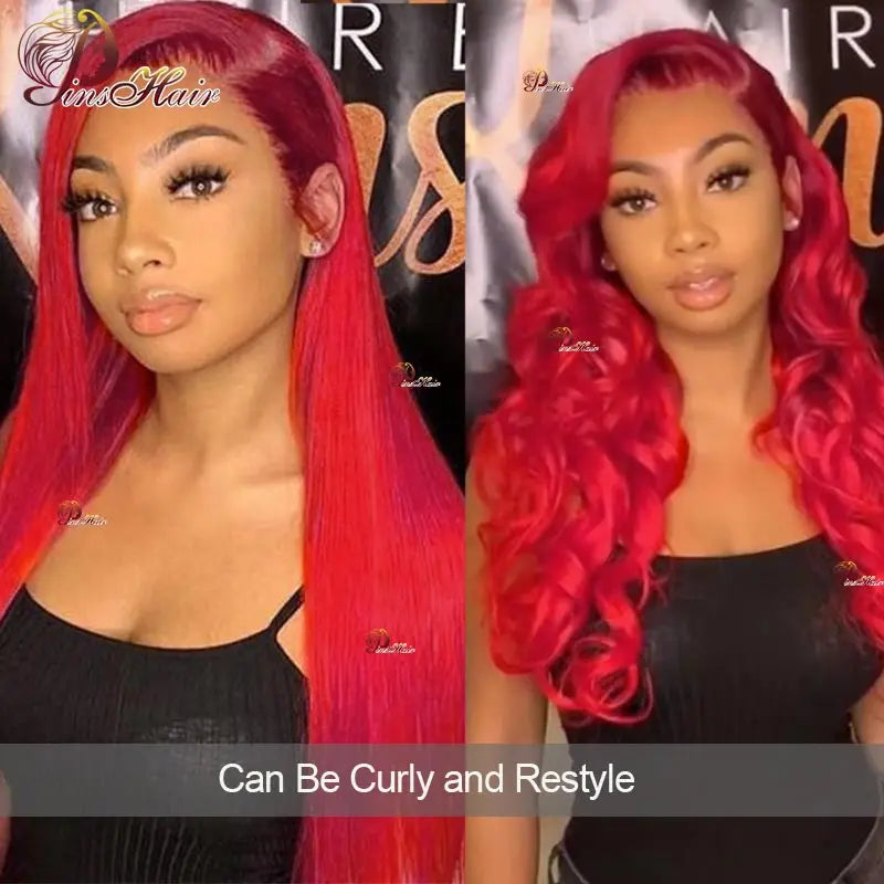 Hot Red Straight 13x6/13x4 Lace Front Wig Brazilian