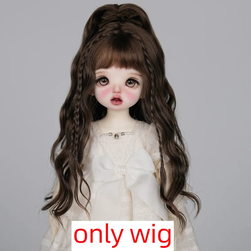 30cm Doll Wig Bangs Ponytail Curly Soft Mohair