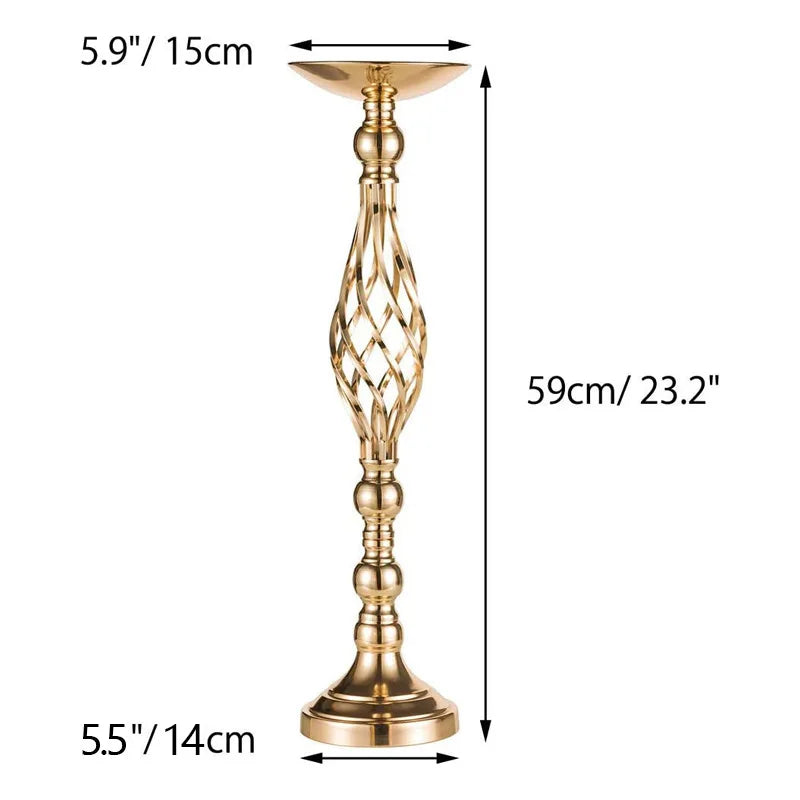 Table Candle Holder Arrangement Gold Iron Vase Twisted