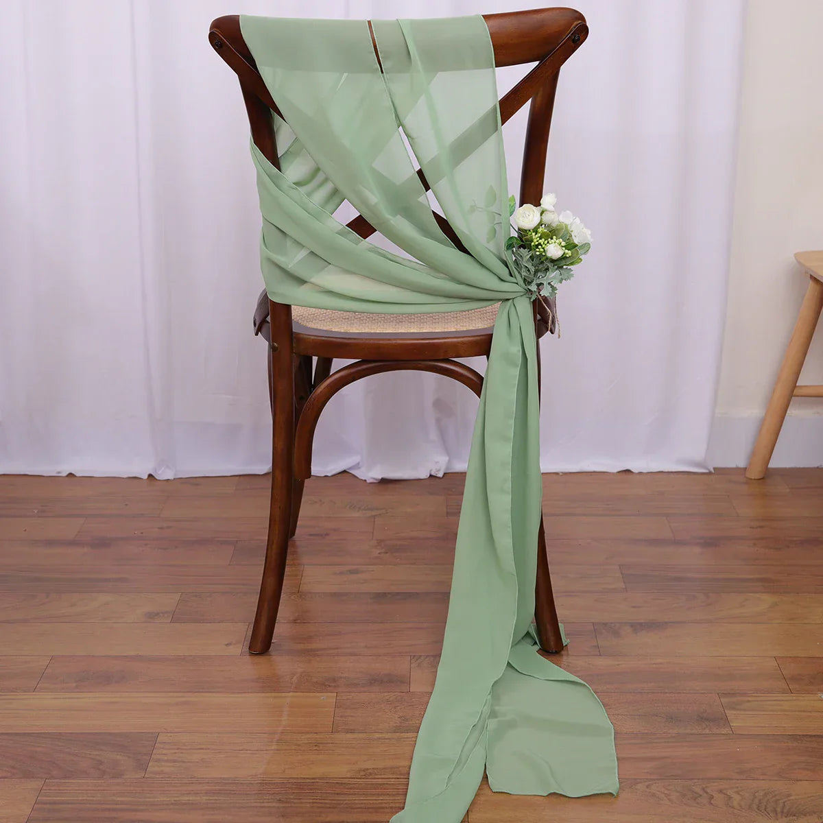 40PCS Chiffon Chair Sashes Wedding Chair Decoration 16x275cm