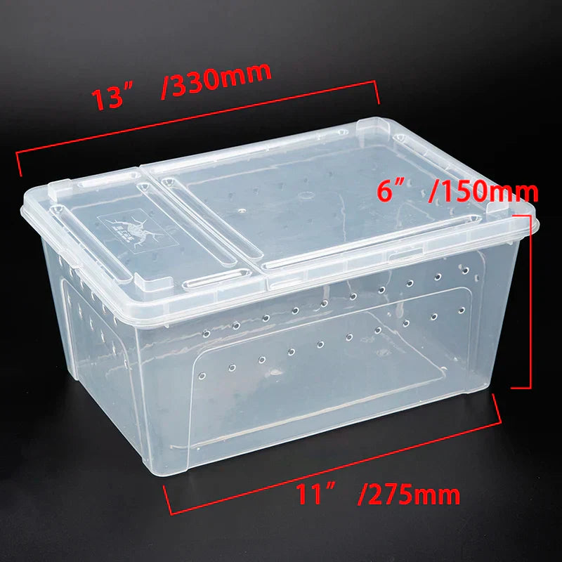 Large Terrarium Reptile Feeding Box with Bowl Lizard