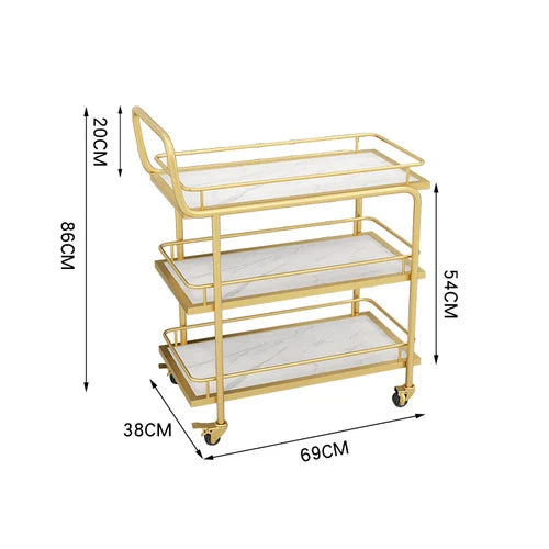 Hotel Sideboards Trolley Rolling Utility Gold Serving Food