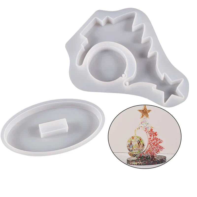 Christmas Tree Silicone Mold Hanging Photo Frame Moulds