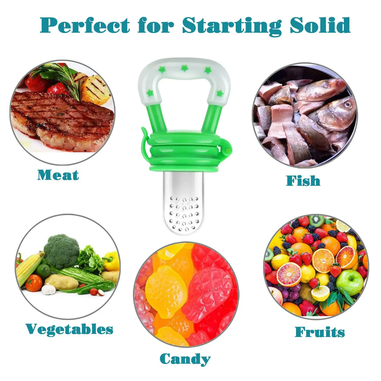 Silicone Baby Fruit Feeder with Cover Baby Nipple