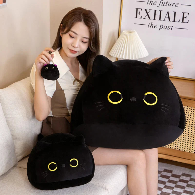 9/15/25CM Kawaii Small Cuddly Black Cat Plush Doll