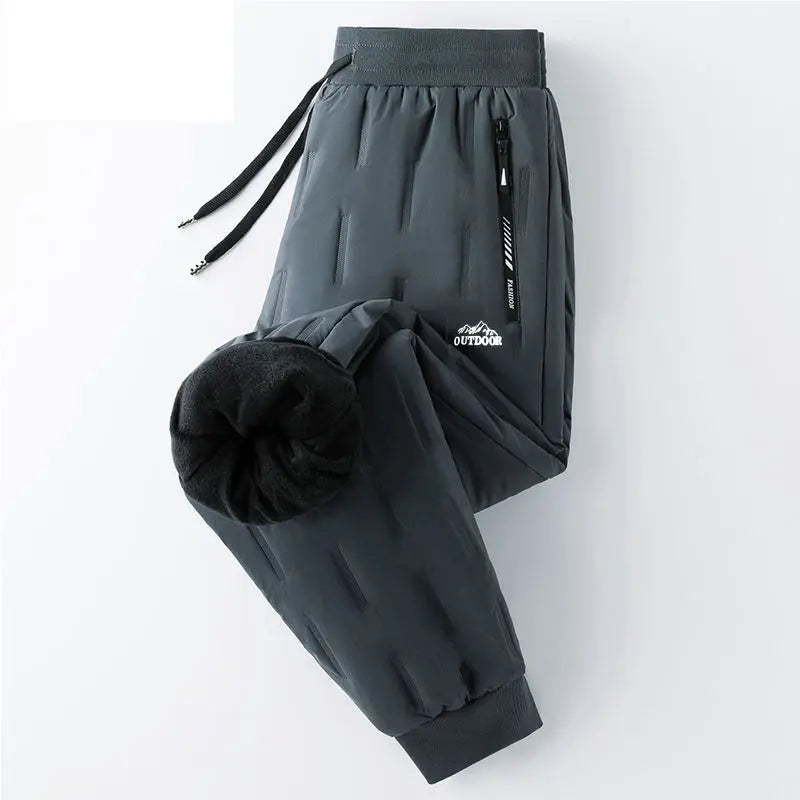 New Winter Pants Men Brushed Windproof Padded Warm