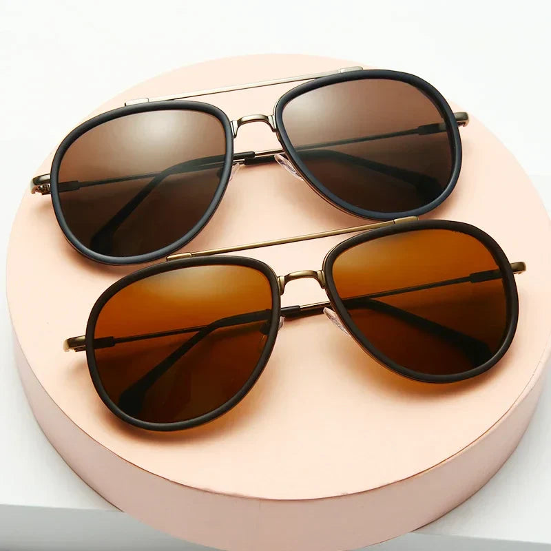 Retro Aviator Sunglasses Men Metal Frame Sunglasses Men