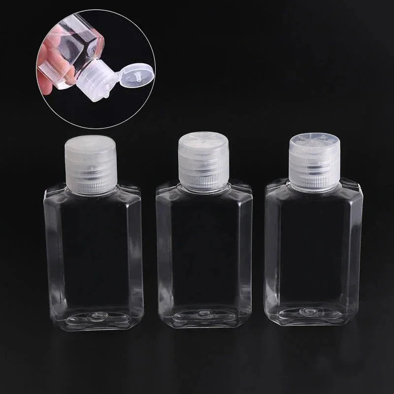 100/20/10Pcs Transparent Bottle With Flip Cap Plastic Hand