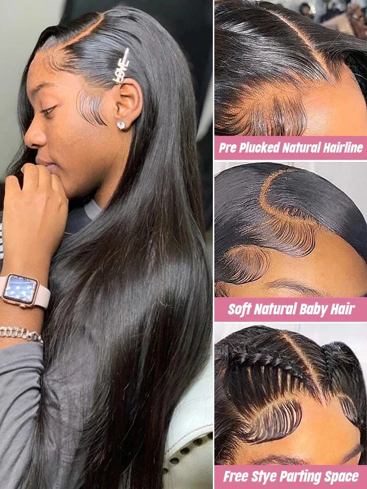 34 Inch Bone Straight 13x4 Lace Front Human