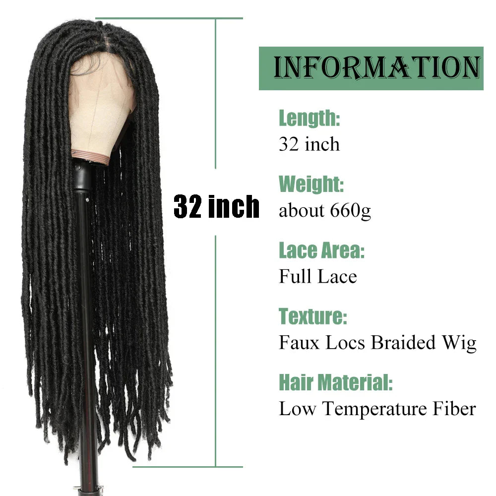 X-TRESS Full Lace Braided Wigs Faux Locs Synthetic