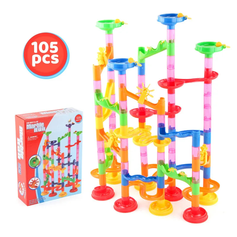 29-197pcs Set DIY Construction Marble Run Race Track