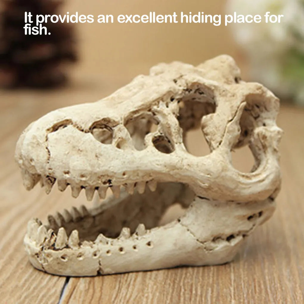 1 Pcs Dragon Resin AquariumTerrarium Decoration Crocodile Skull
