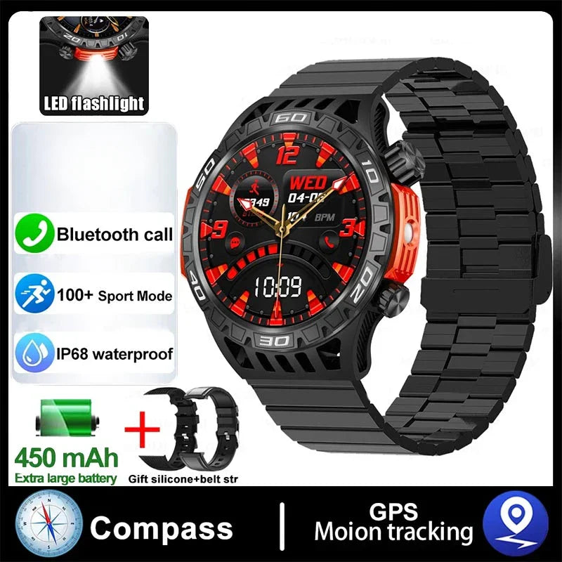 2024 New Smart Watch Men Outdoor Military Sports