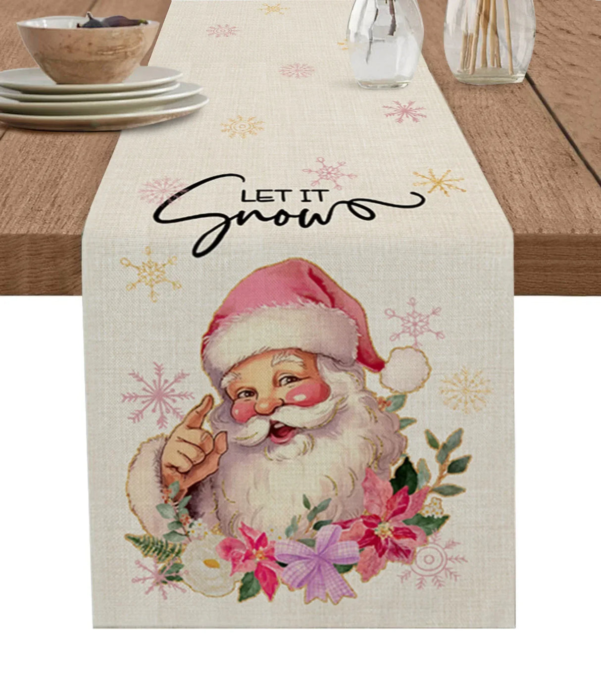 Merry Christmas Pink Old Man Snowflake Candy Wedding