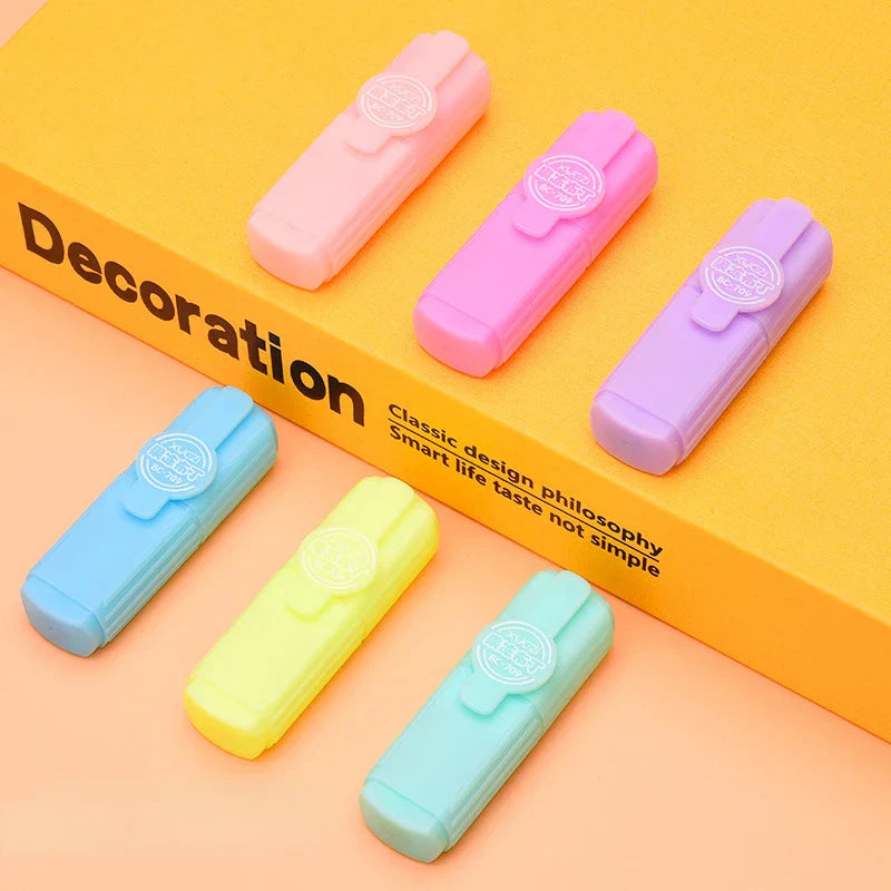 6 Pcs/Lot Capsule Eggplant Shape Cartoon Highlighters School