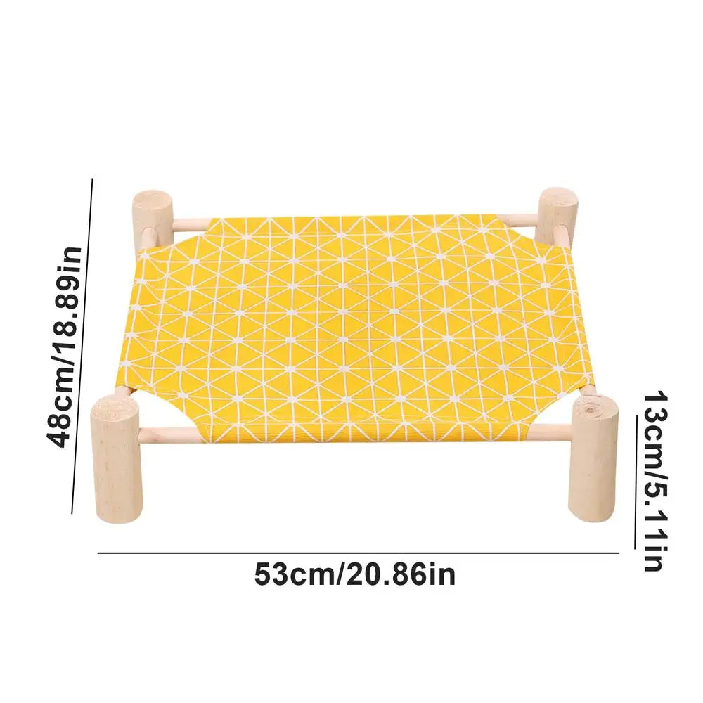 Elevated Pet Bed Cooling Detachable Wooden Raised Dog