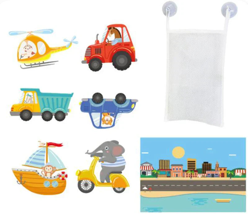 Children Bathroom Stickers Toys Baby Cognitive Soft EVA