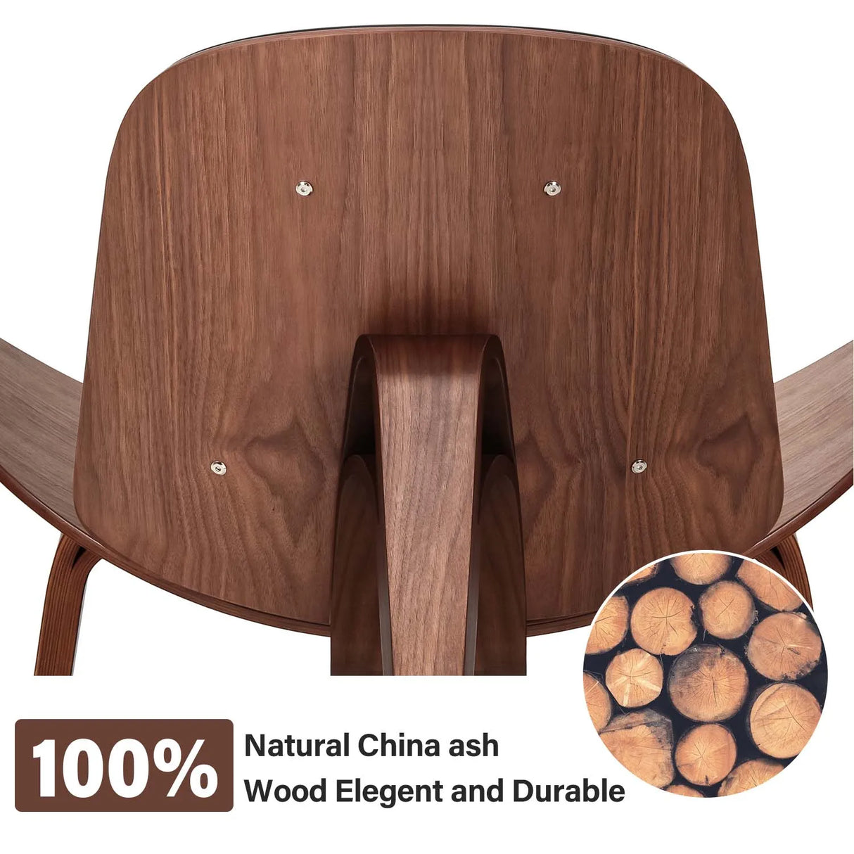 Modern Nordic Style Three-Legged Shell Chair Ash Plywood