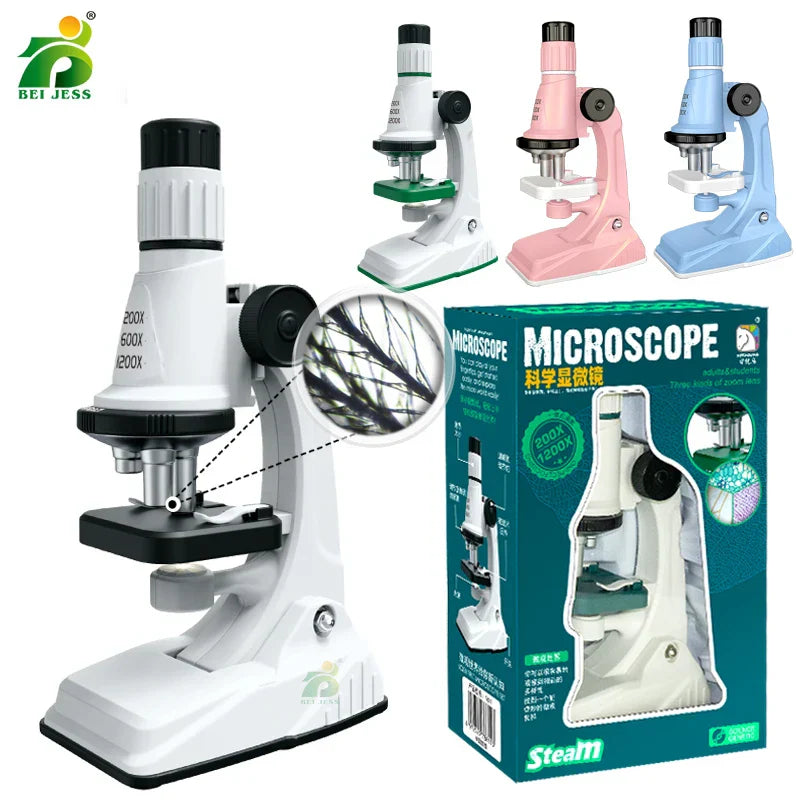 Children Science Biological 200x 600x 1200x Pocket Microscope