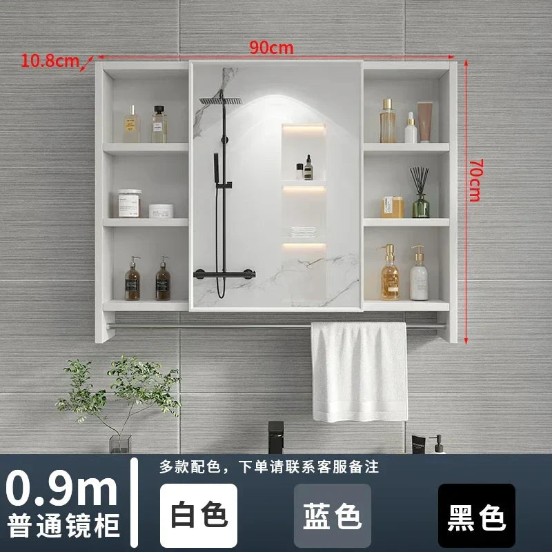 Italian Aluminum Alloy Smart Bathroom Mirror Cabinets Luxury