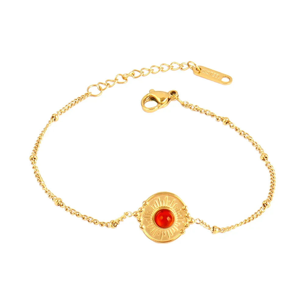 Heart Pendant Stainless Steel Bracelet Women Fashion 316L