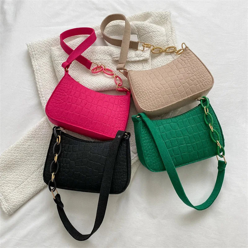 2023 Felt Shoulder Bags for Women Women's Subaxillary
