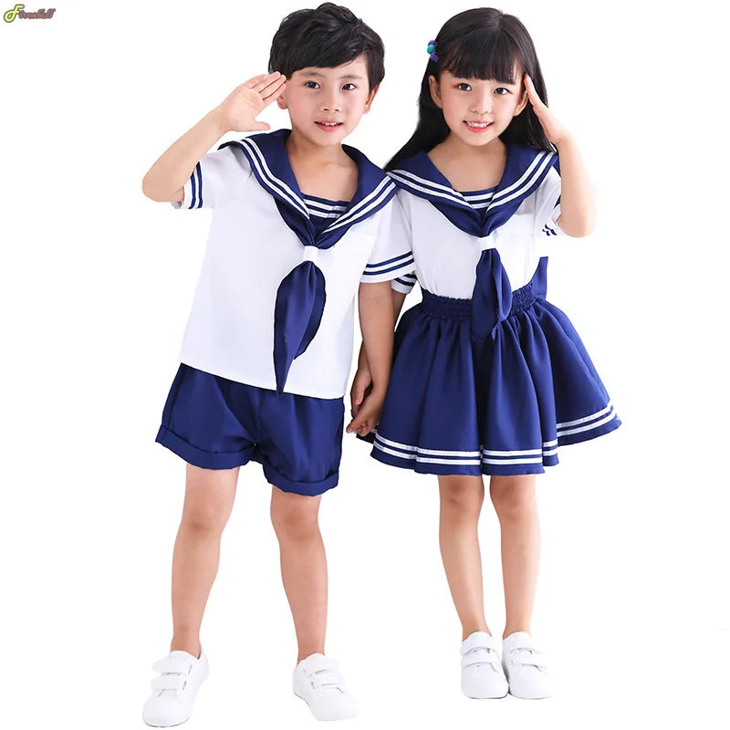 Japanese Anime Navy Sailor Costume Uniform Blue for