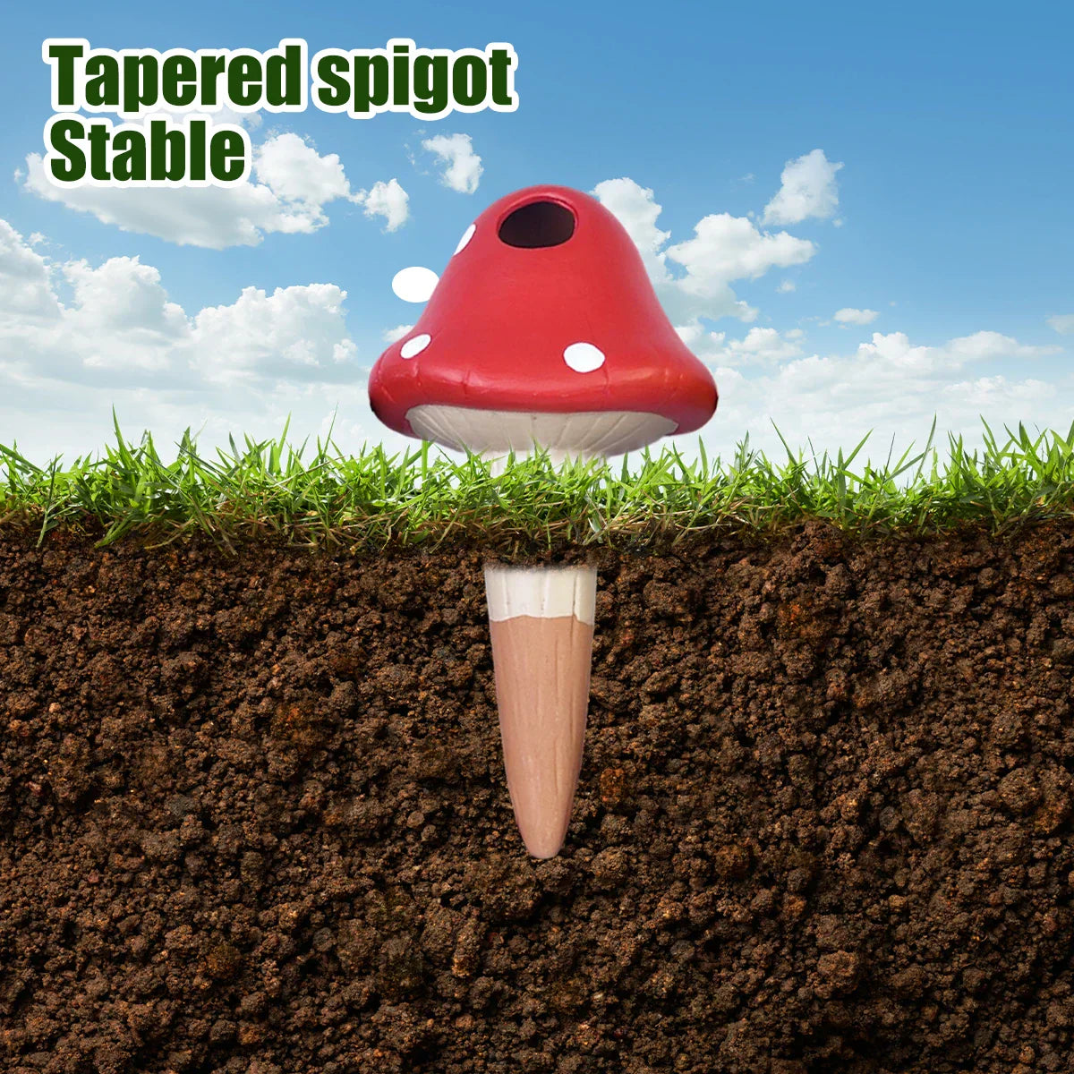 4Pcs SelfWatering Mushroom Spikes Portable Automatic Terracotta Globe