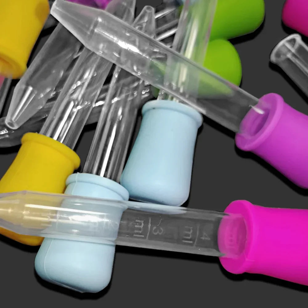 5Pcs/Set 5ML Child Baby Droppers Plastic Silicone Baby