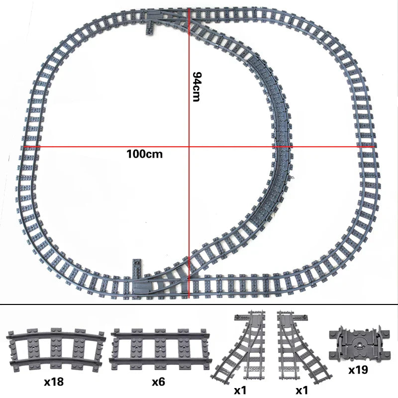 MOC Railway Track Train Tracks Straight Curved Soft